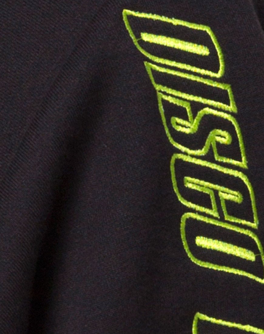 Image de Cropped Black Hoodie in Disco Embro