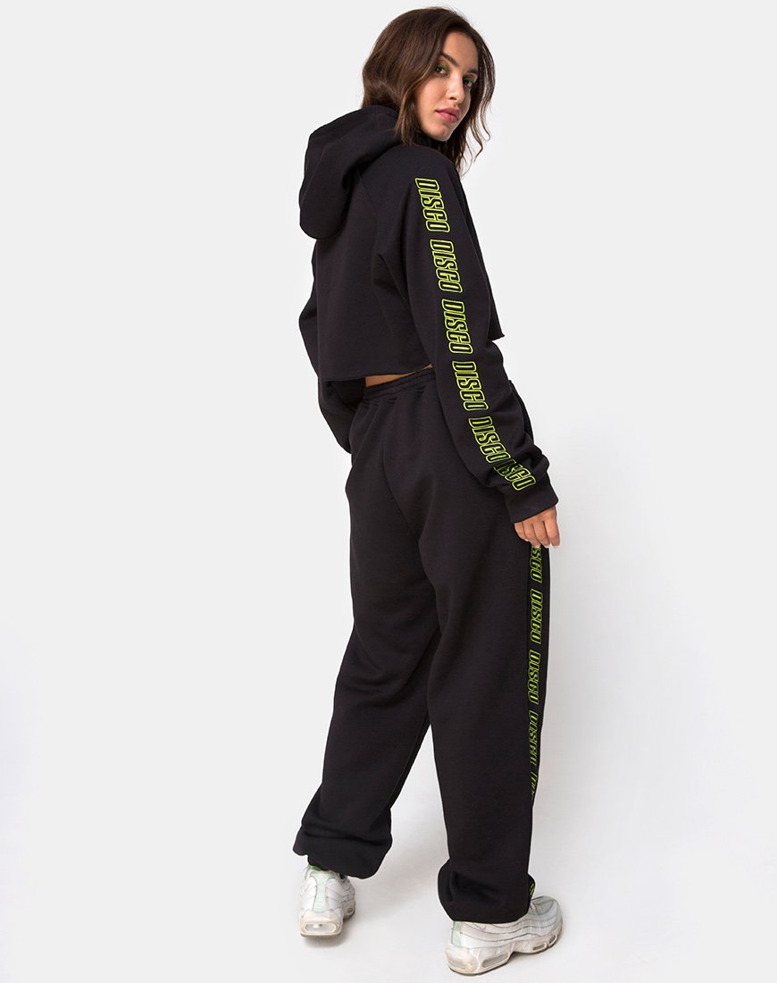 Image de Cropped Black Hoodie in Disco Embro