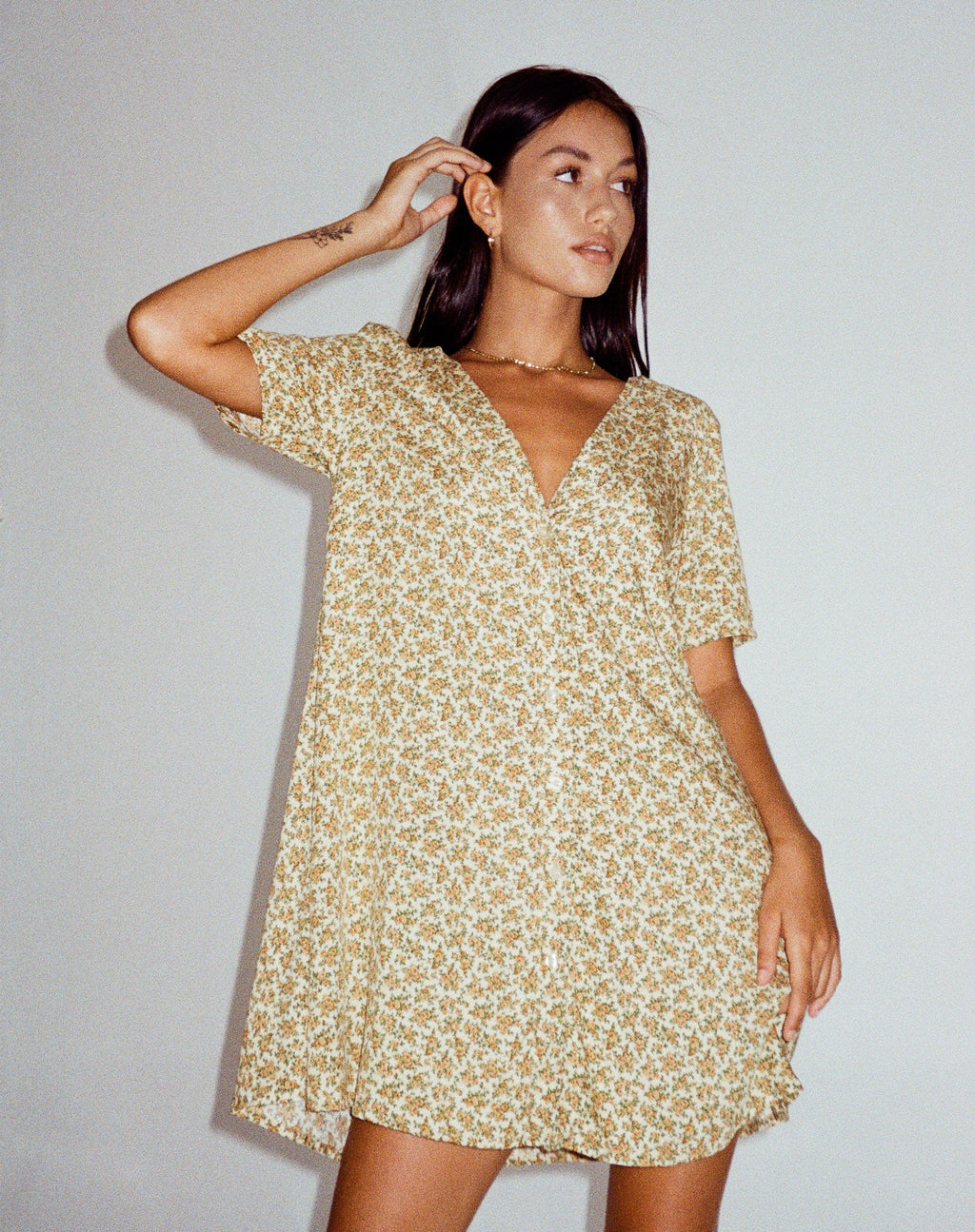 Mini robe Crosena, délavé Ditsy