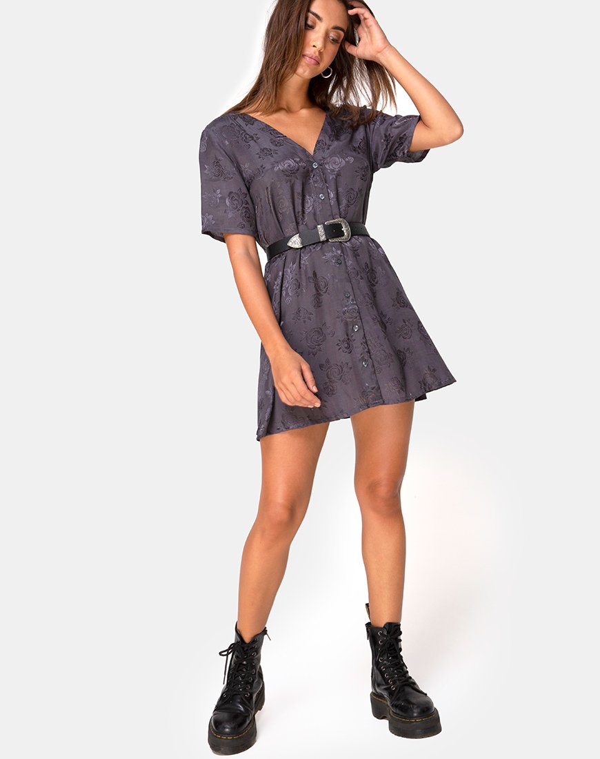 Image de Crosena Swing Dress en satin Rose Grey