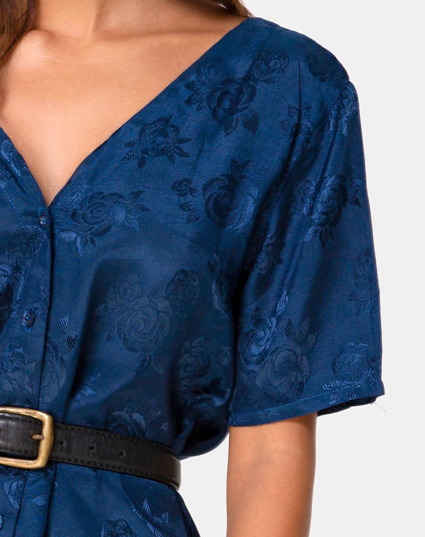 Image de la robe Crosena en satin rose Navy