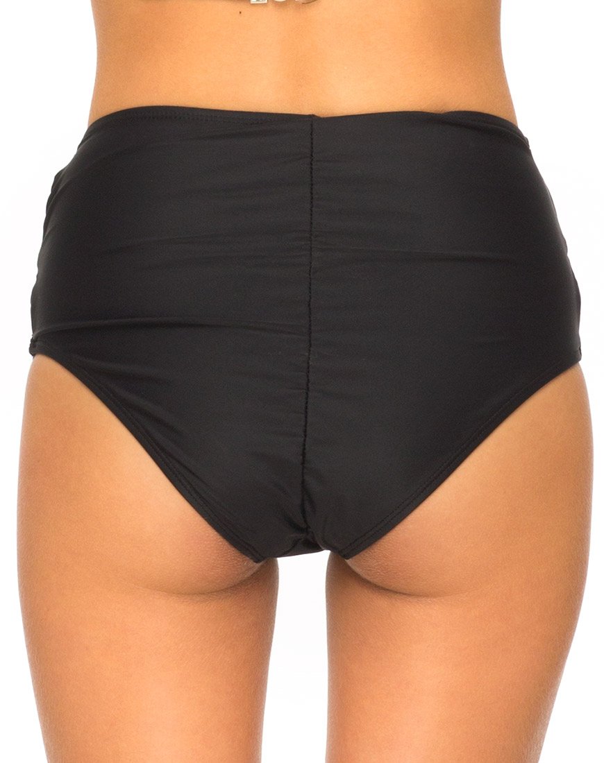 Image of Crystal Cut Out Bikini Bottom in Black