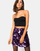 Image de la mini-jupe Weaver en prune Disc Sequin
