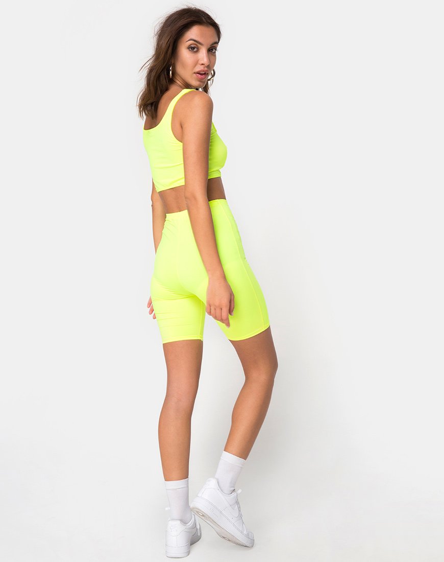 Image du short de cyclisme en jaune néon