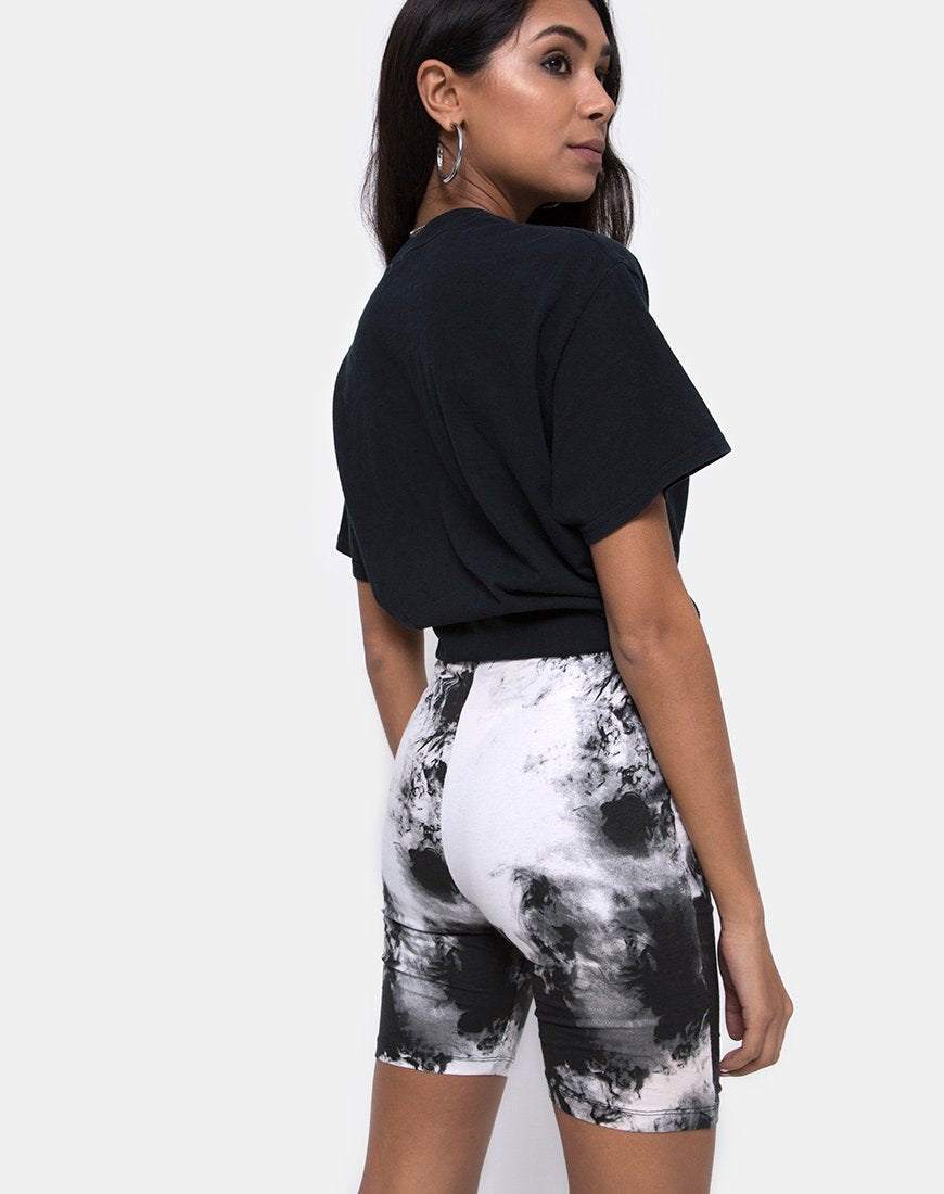 Image de Cycle Short in Mono Tie Dye noir et blanc