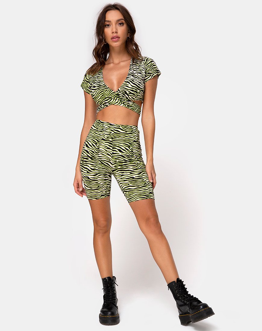 Image de Cycle Short en Zebra Fluro Green