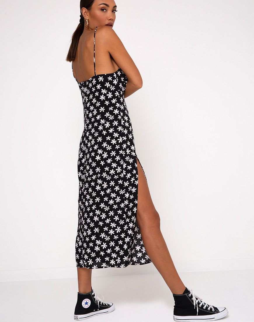 Image de Cypress Midi Dress in 90s Daisy Black and White