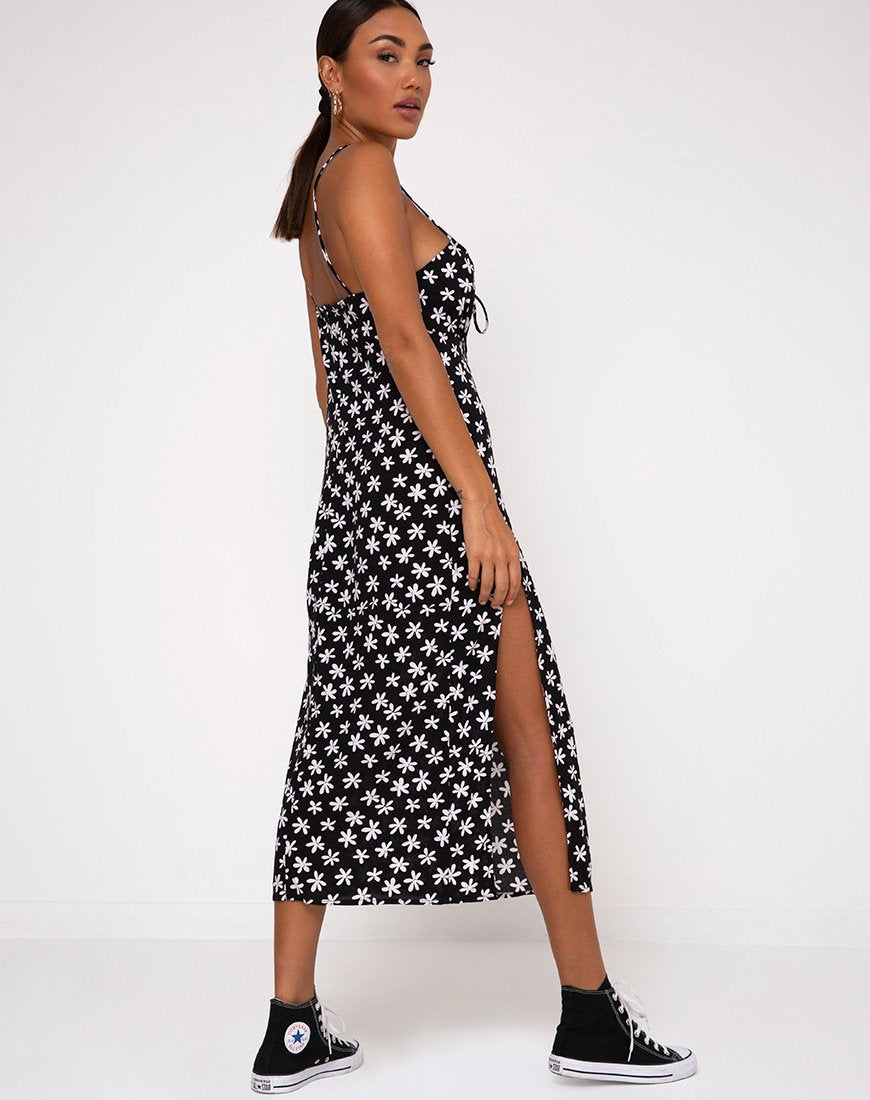 Image de Cypress Midi Dress in 90s Daisy Black and White