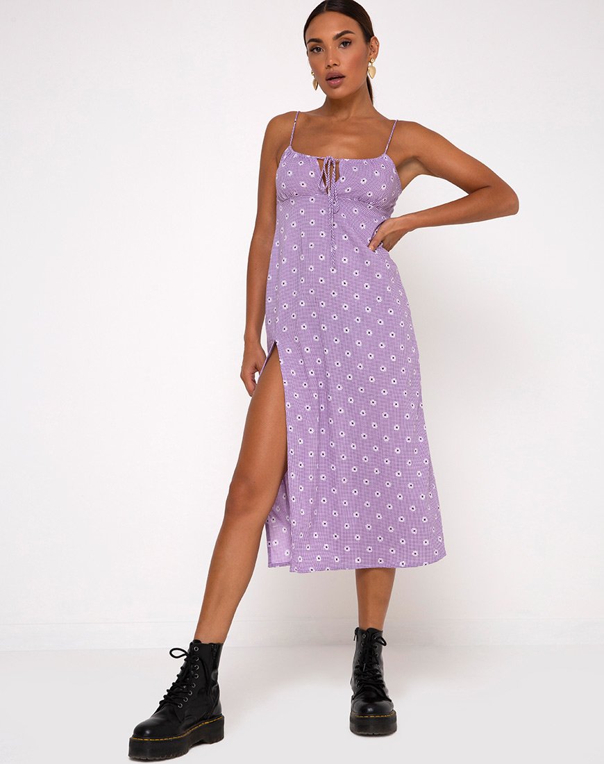 Image of Cypress Midi Dress in Daisy Field Lavender