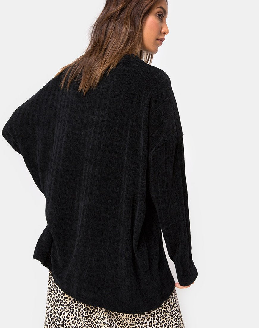 Image du pull-over pour papa en chenille noir