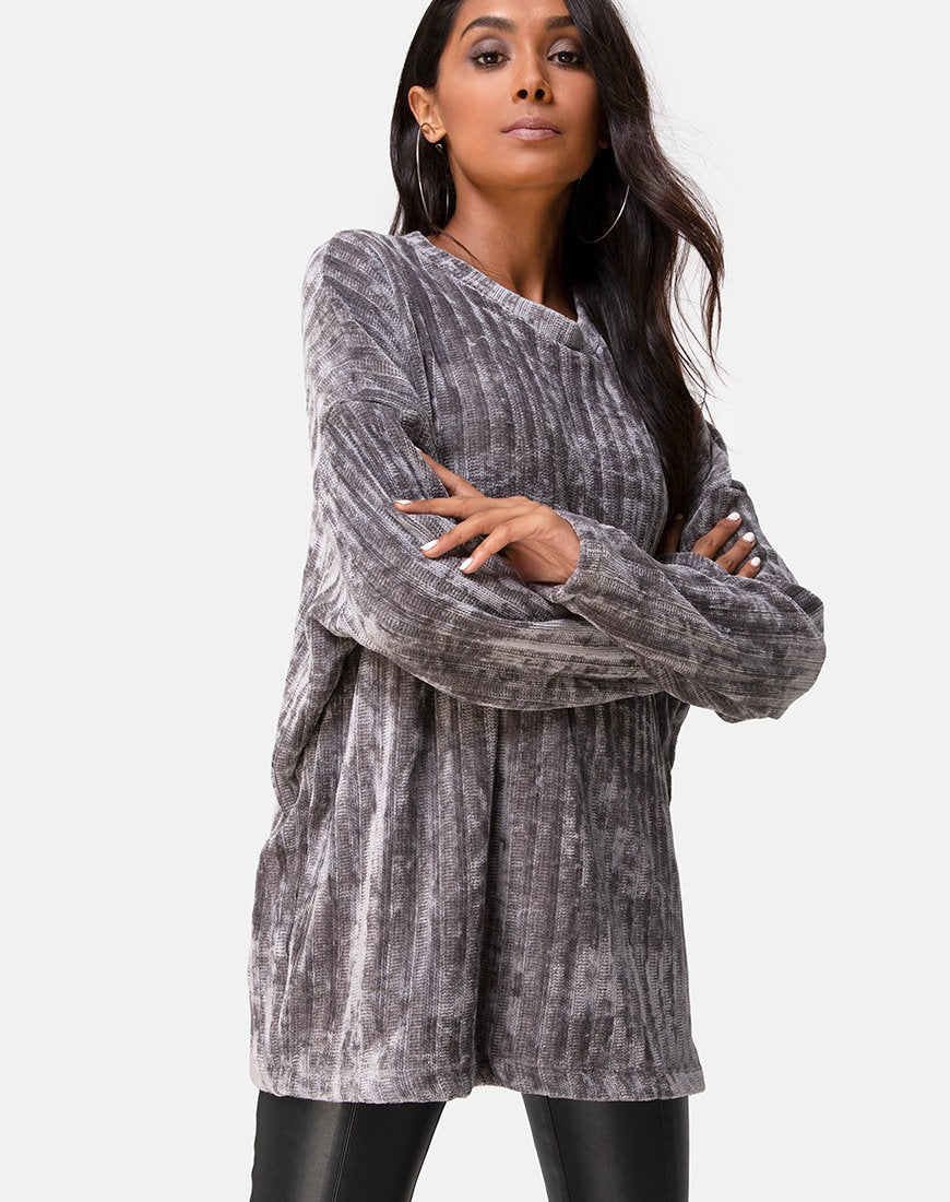 Image du pull-over pour papa en chenille grise
