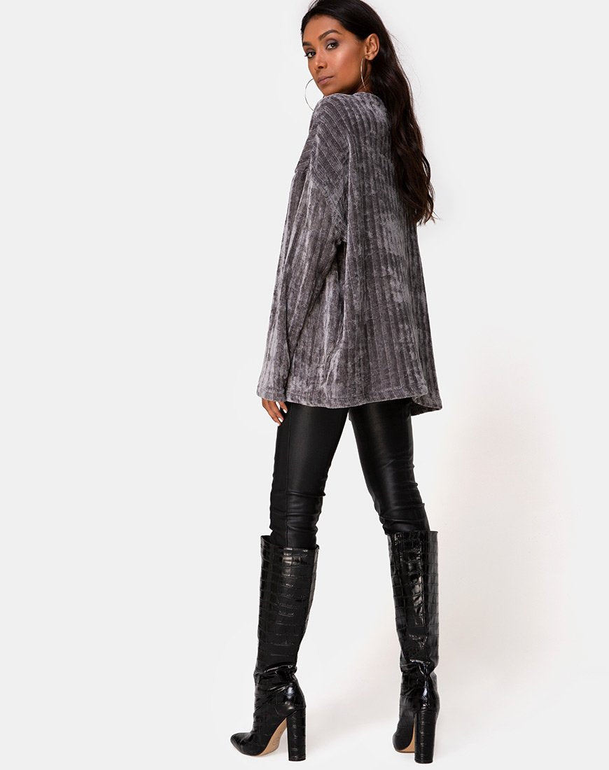 Image du pull-over pour papa en chenille grise