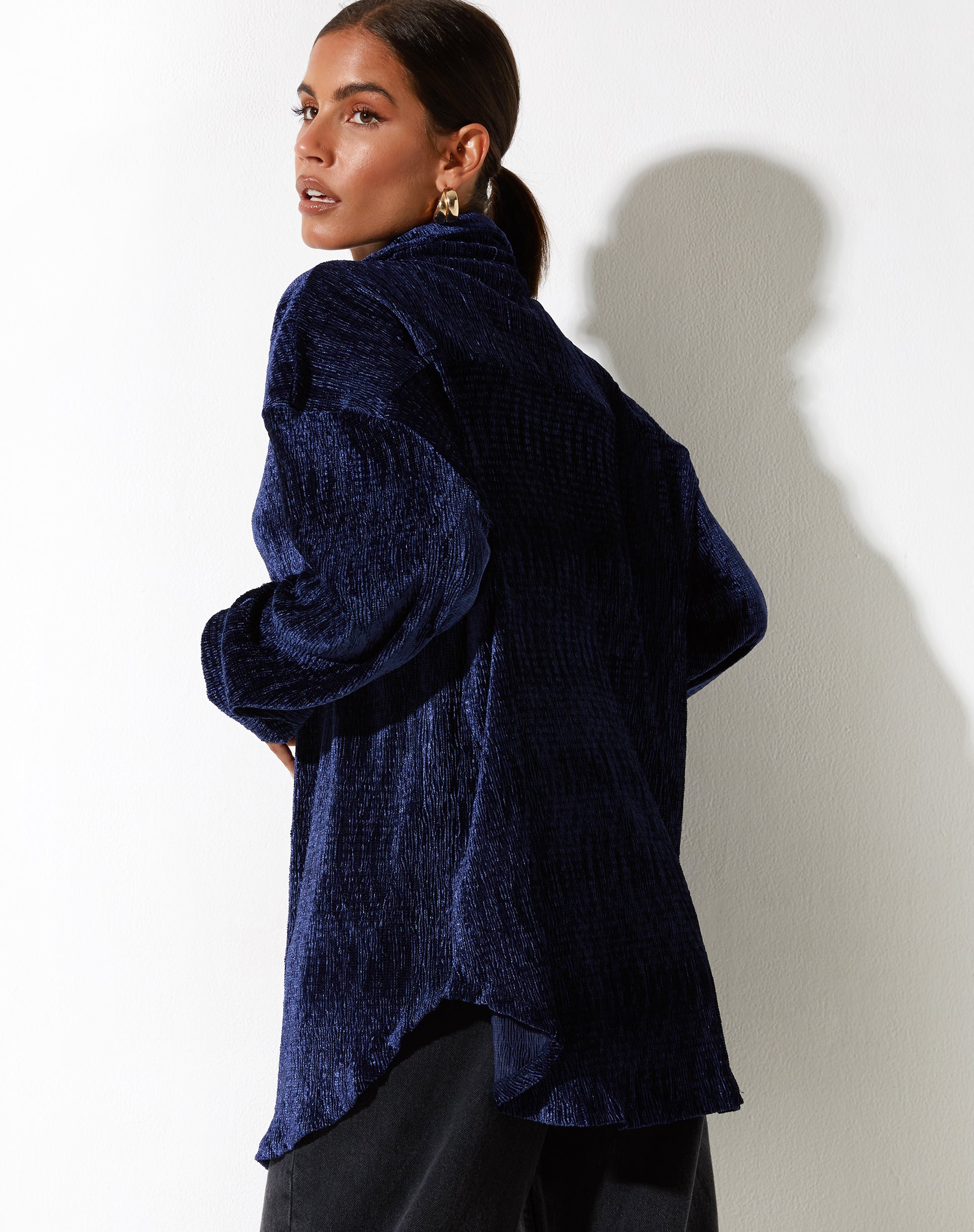 image de Dael Oversized Shirt in Velvet Navy