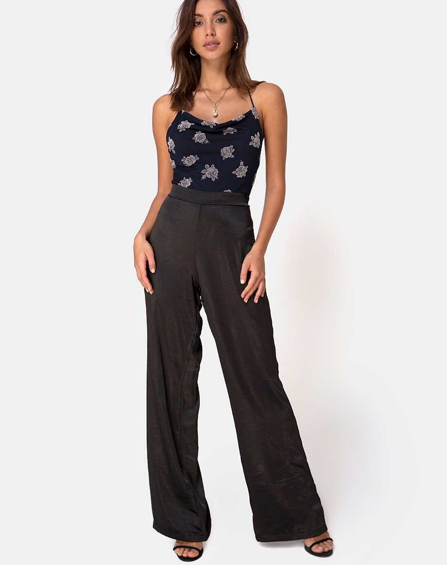 Image de Dais Bodice in Black Flock Rose