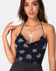 Image de Dais Bodice in Black Flock Rose