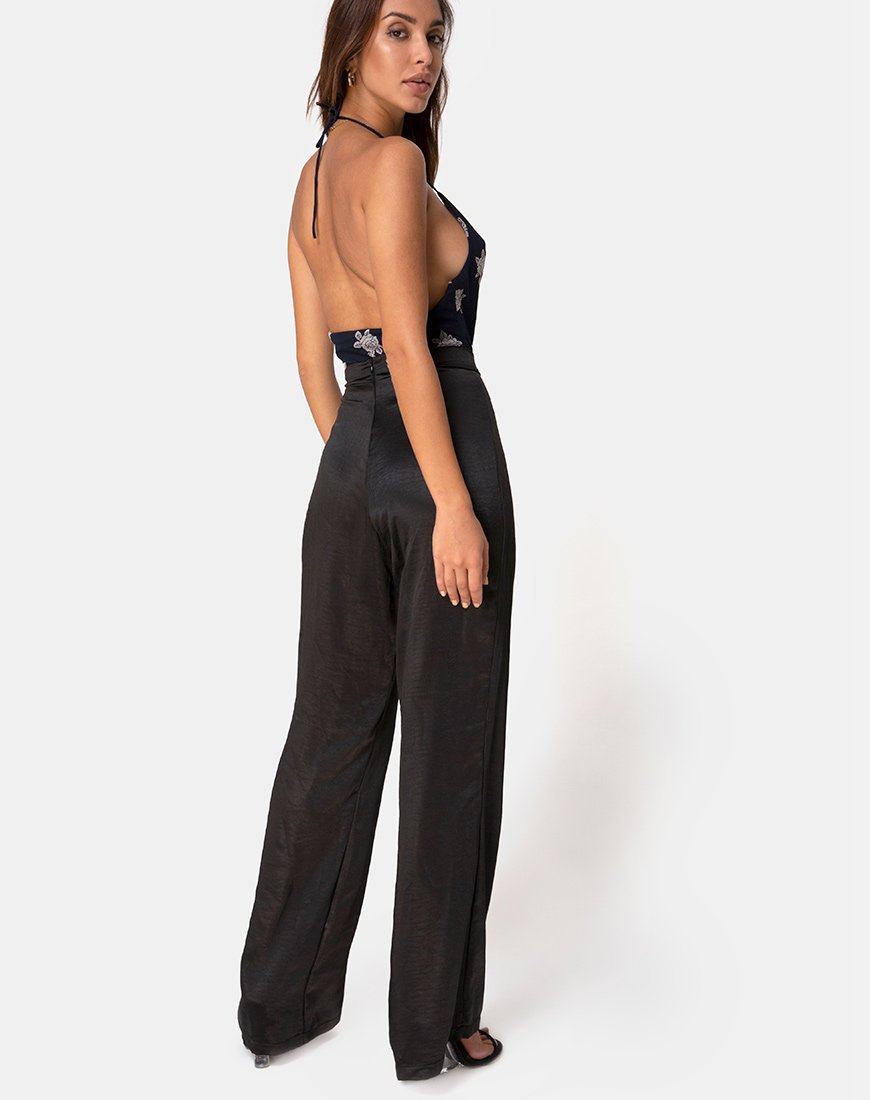 Image de Dais Bodice in Black Flock Rose