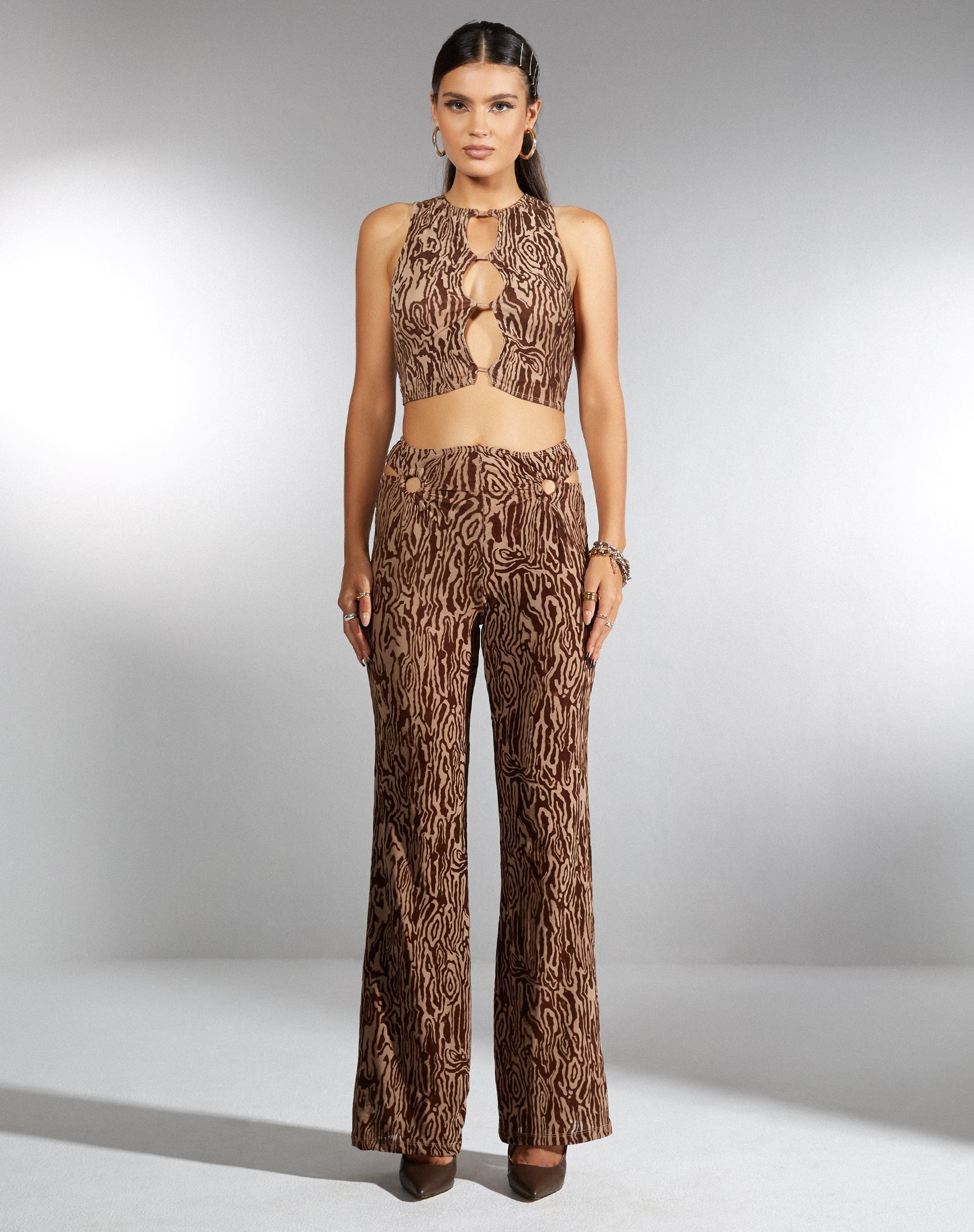 Image de marque de MOTEL X IRIS Sesaot pantalon flare en Animal Ripple Flock