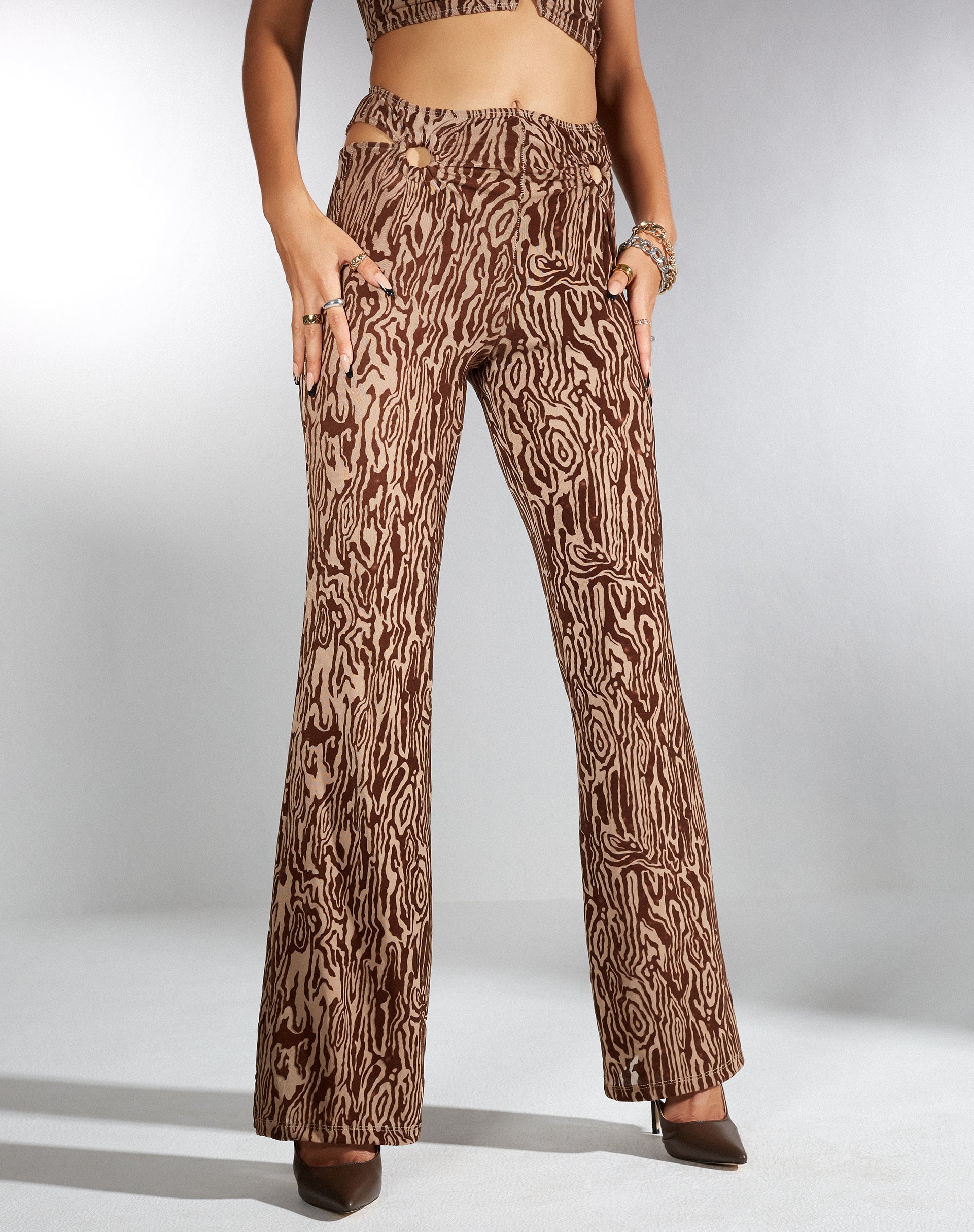 Image de marque de MOTEL X IRIS Sesaot pantalon flare en Animal Ripple Flock