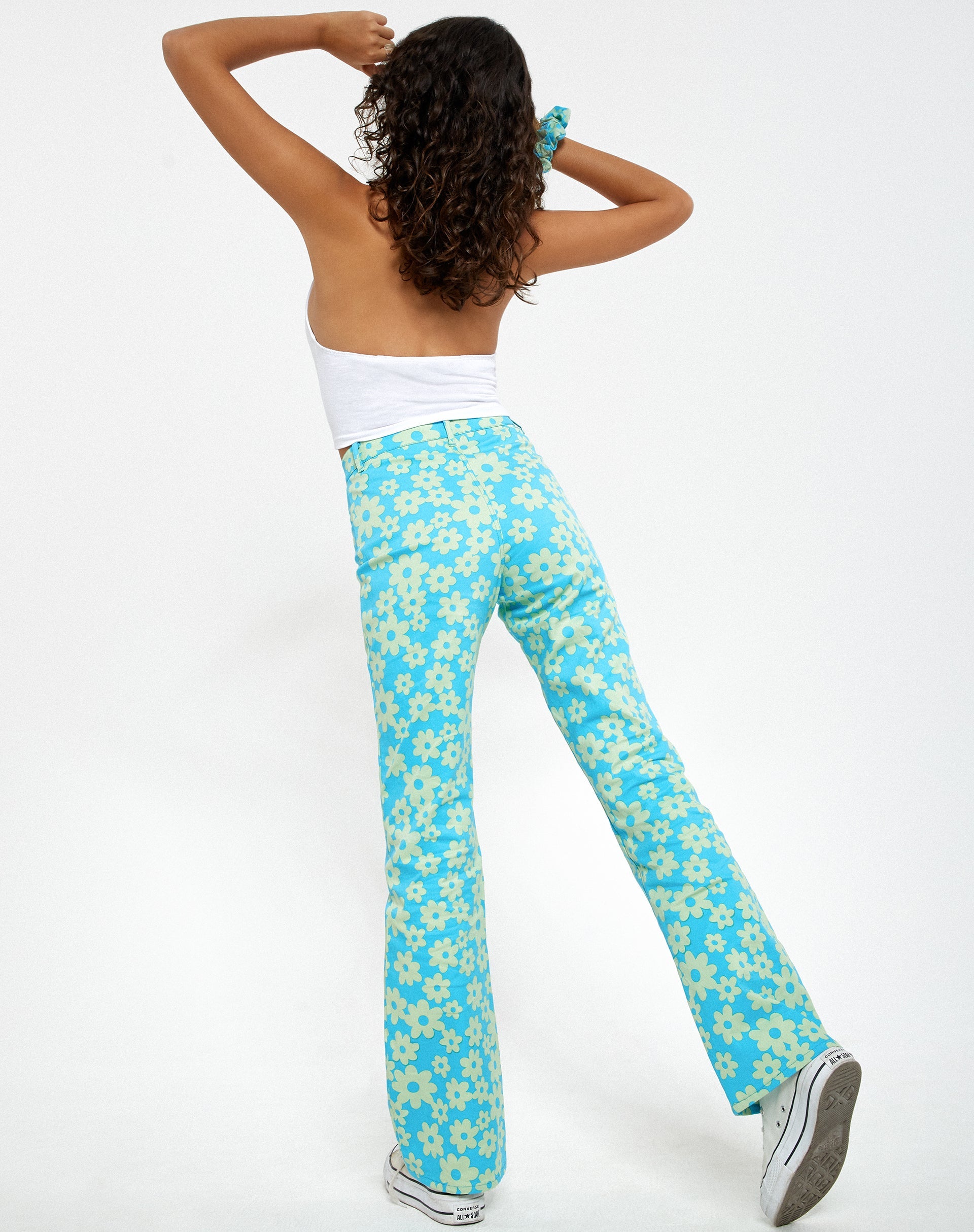 Image de Motel X Barbara Kristoffersen Zoven Flare Trouser in Retro Daisy Blue
