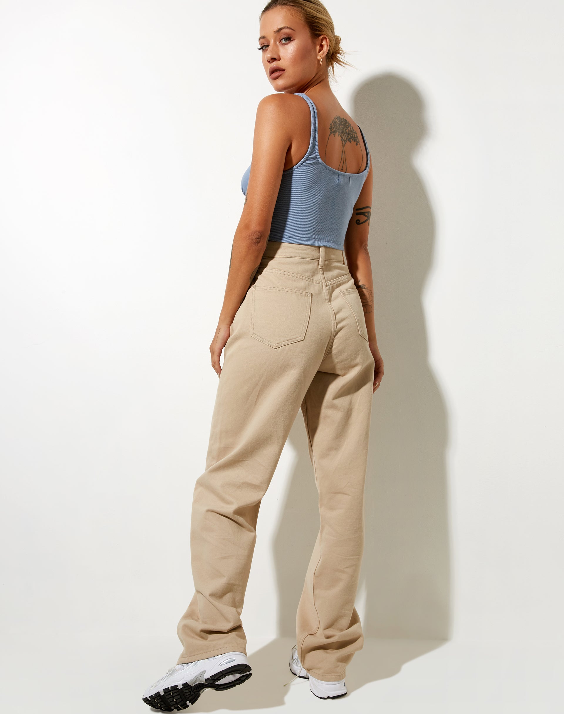 Image de Darau Crop Top in Rib Powder Blue