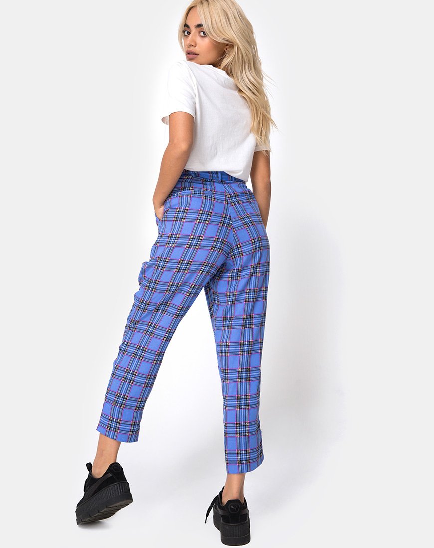 Image de Dastan Trouser in 90s Check Blue Pink