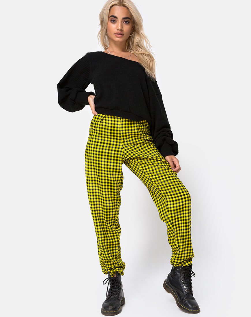 Image de Dastan Trouser in Medium Gingham Yellow