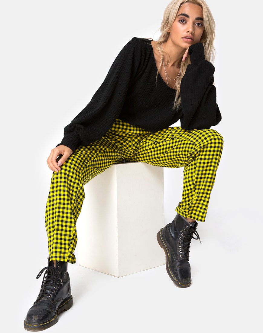 Image de Dastan Trouser in Medium Gingham Yellow