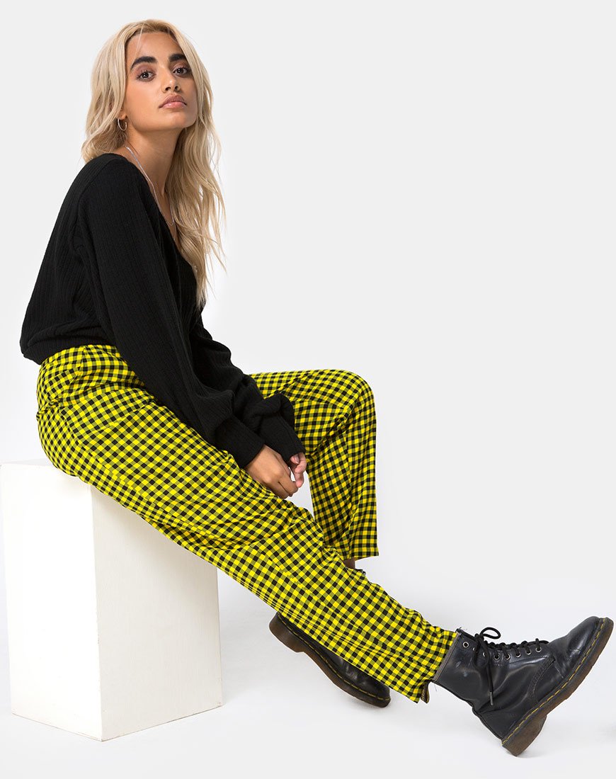 Image de Dastan Trouser in Medium Gingham Yellow