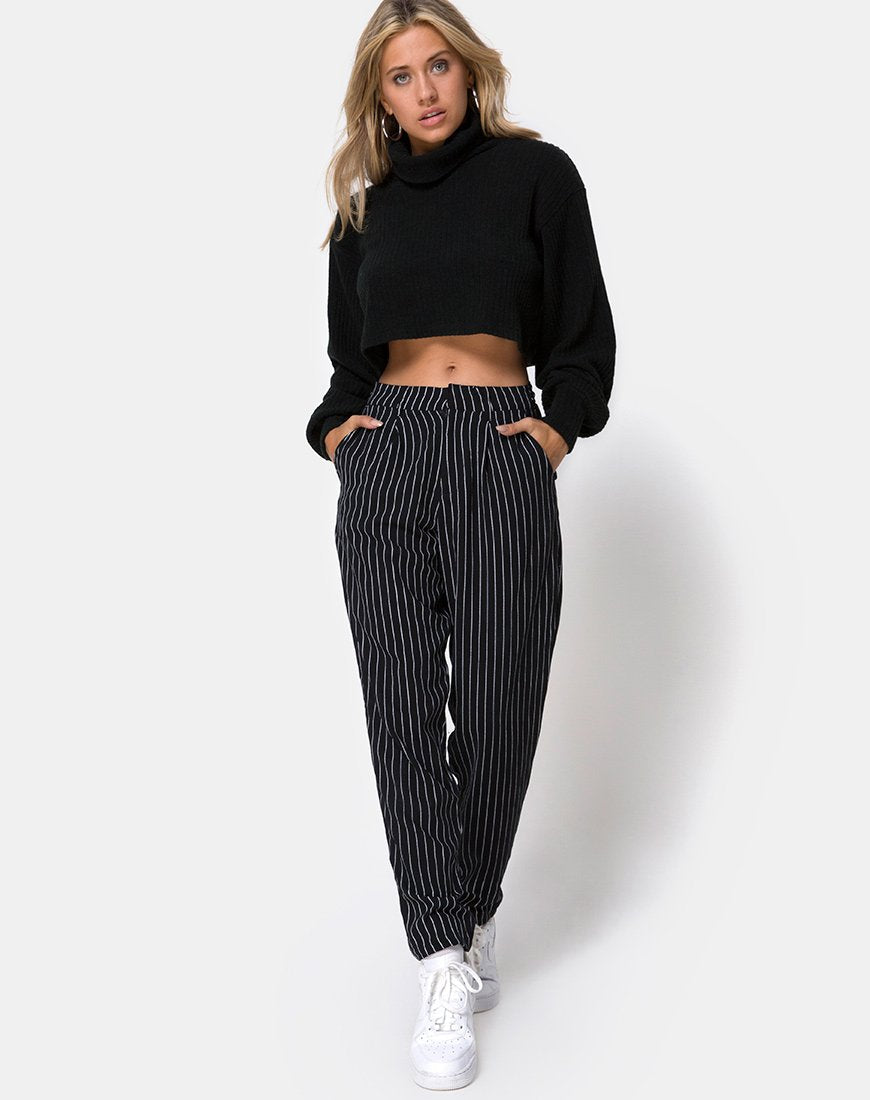 Image de Dastan Trouser in Pinstripe Black