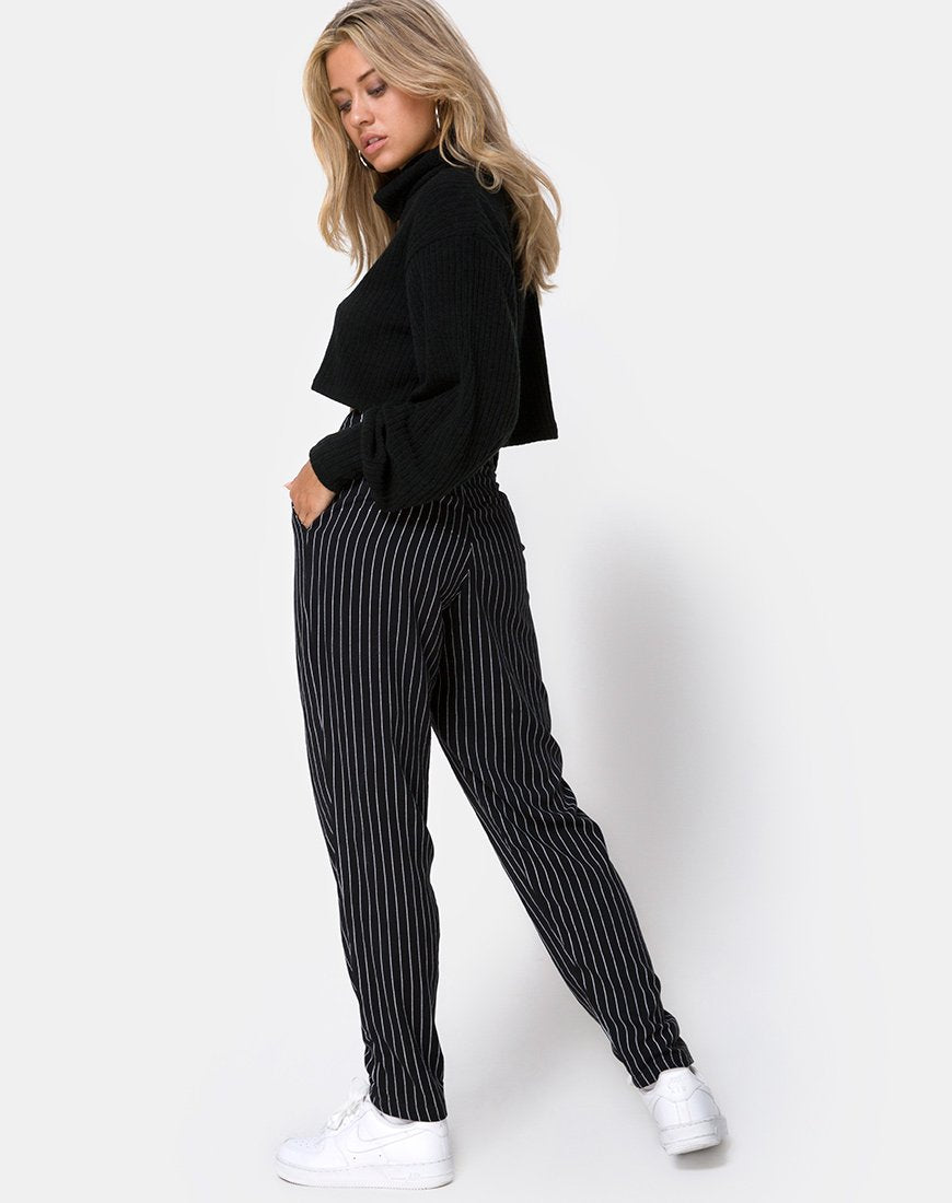 Image de Dastan Trouser in Pinstripe Black