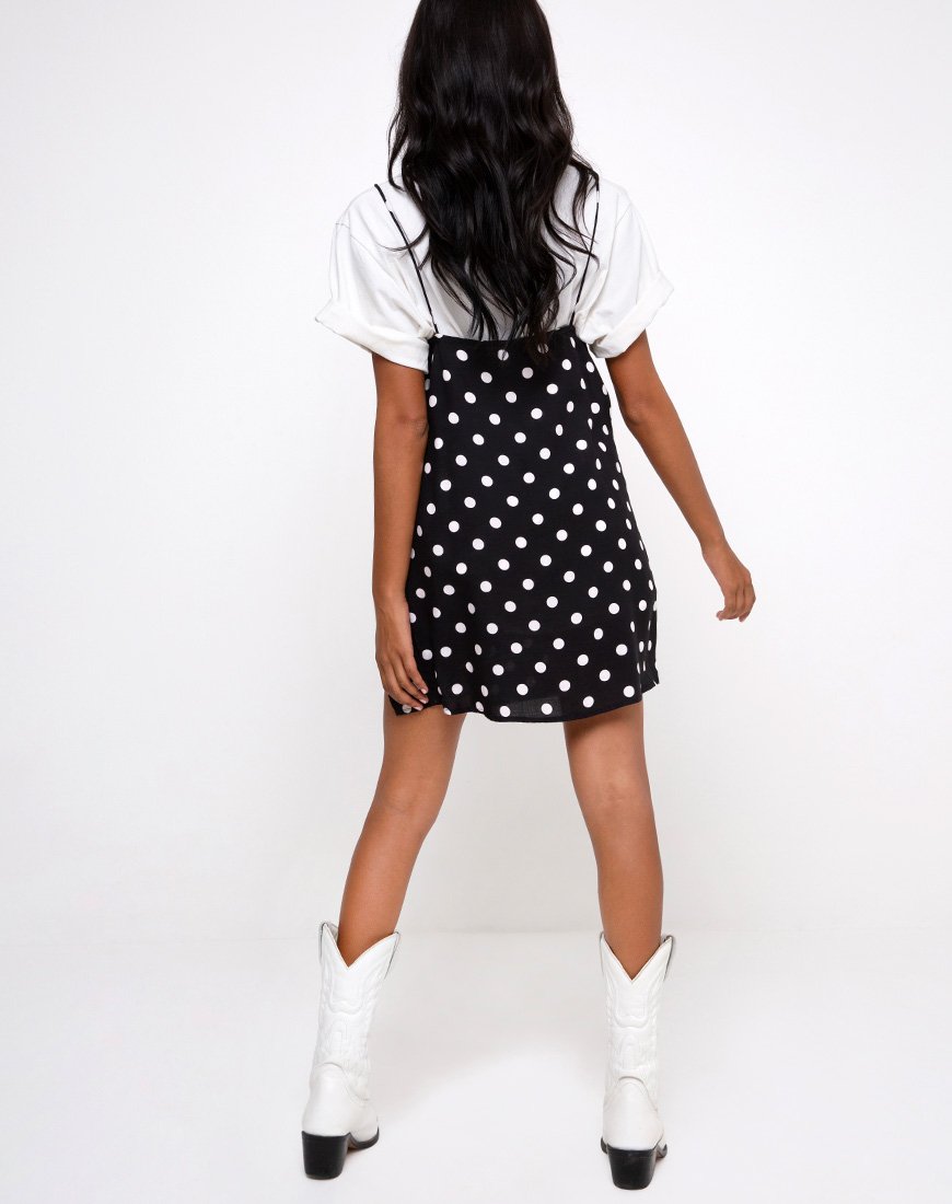 Image de Datista Slip Dress in 80s Polka Black