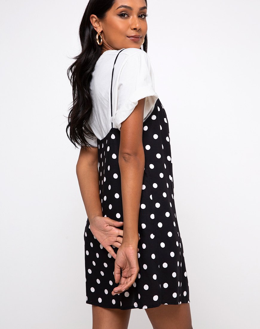 Image de Datista Slip Dress in 80s Polka Black