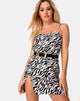 Image de Datista Robe en noir et blanc zébré des années 90