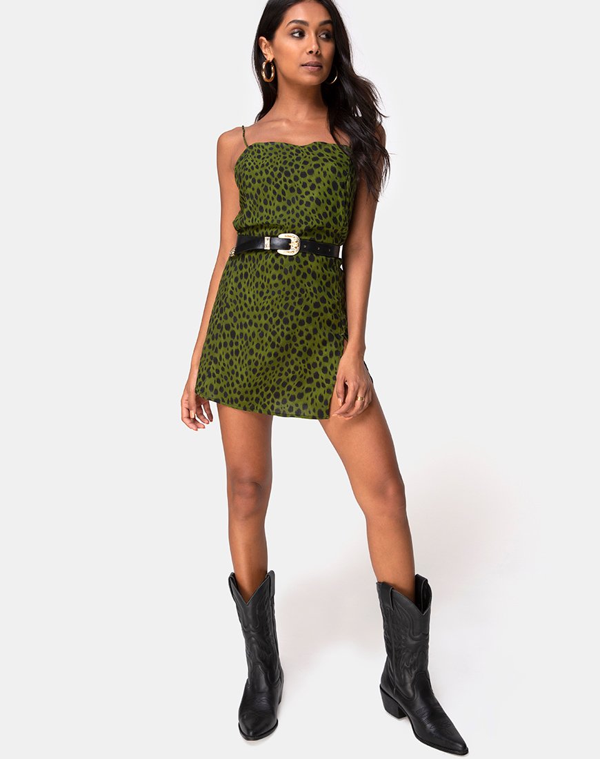 Image de Datista Slip Dress in Cheetah Khaki