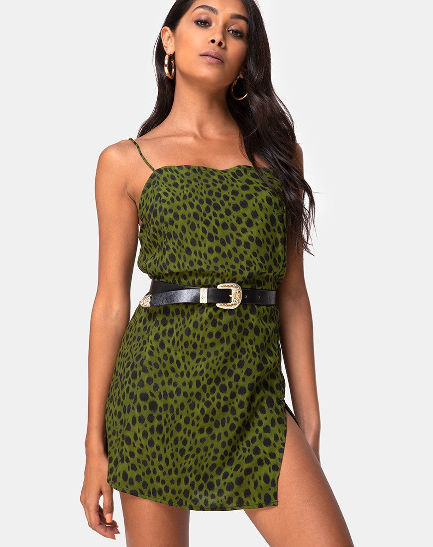 Image de Datista Slip Dress in Cheetah Khaki