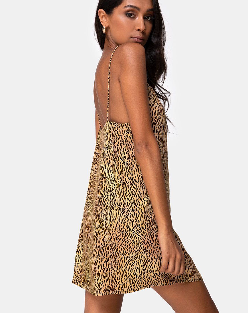 Image de Datista Slip Dress in Mini Tiger Brown