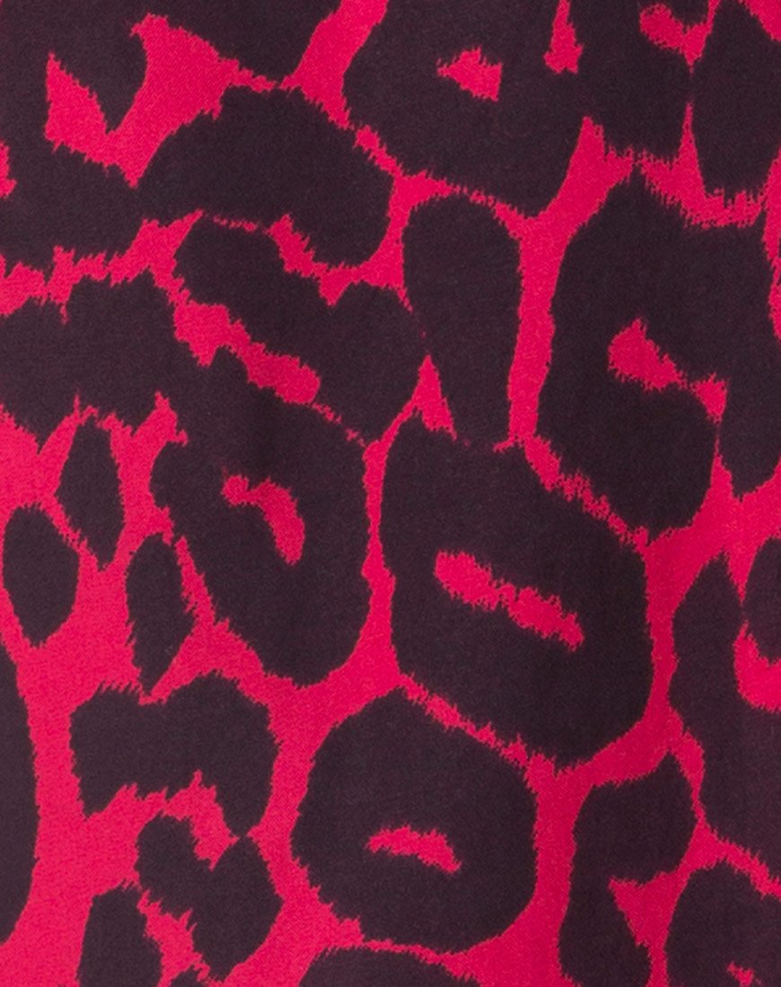 Image de Datista Robe en jaguar surdimensionné rouge