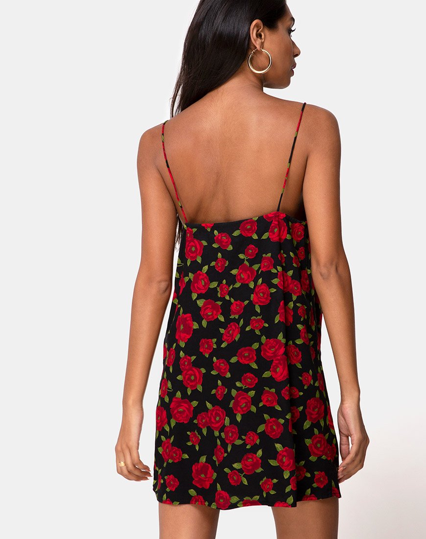 Image de Datista Slip Dress in Roaming Rose Black