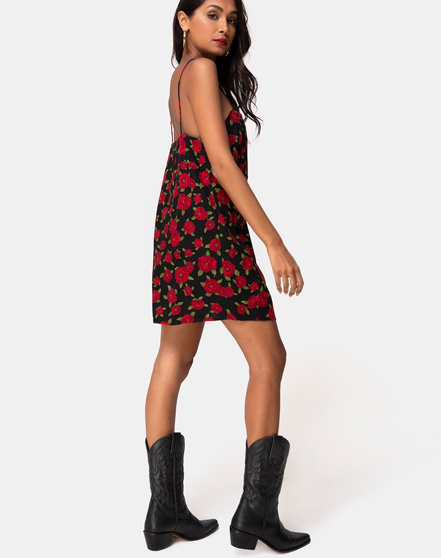 Image de Datista Slip Dress in Roaming Rose Black