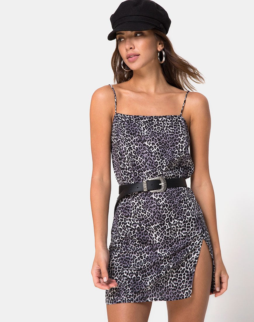 Image de Datista Slip Dress in Rar Leopard Grey