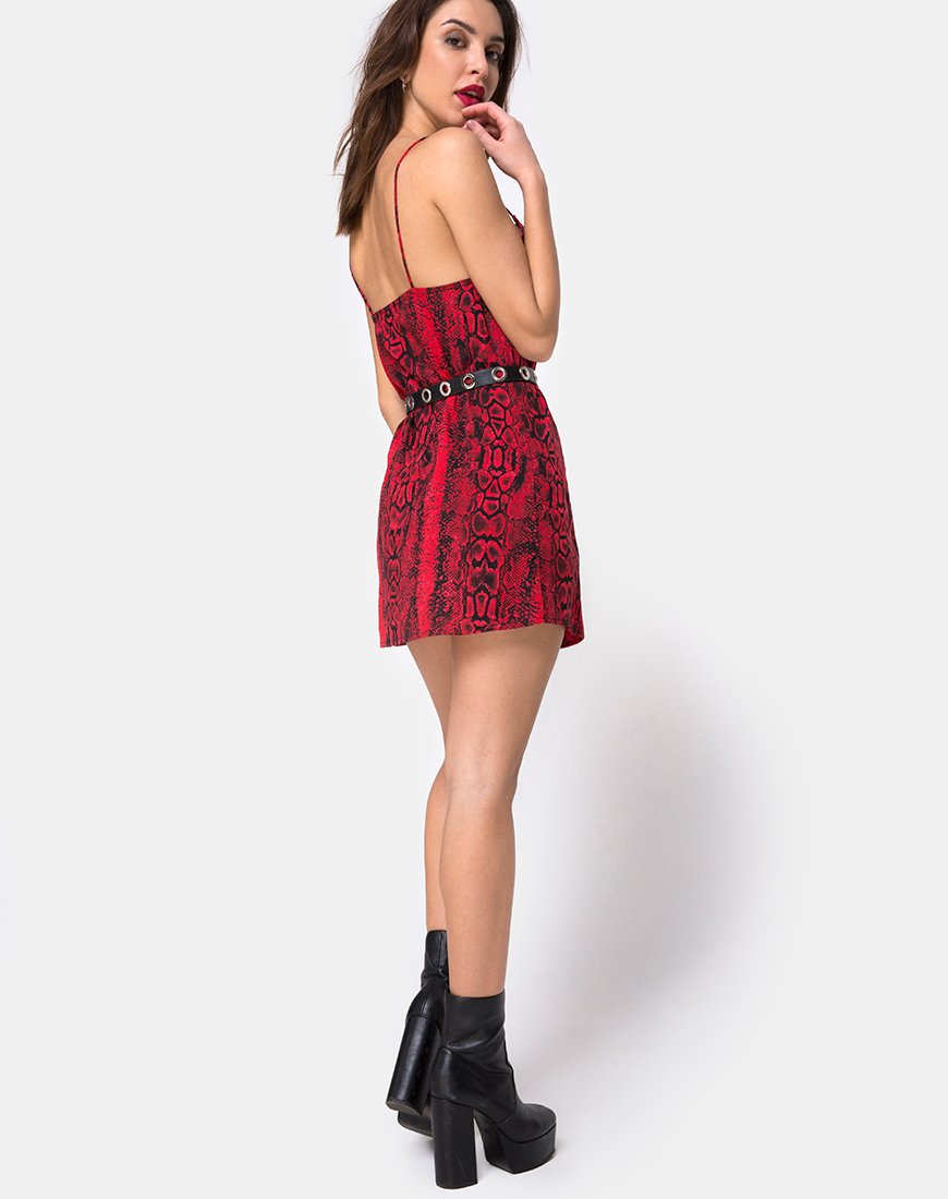 Image de Datista Slip Dress in Red Snake