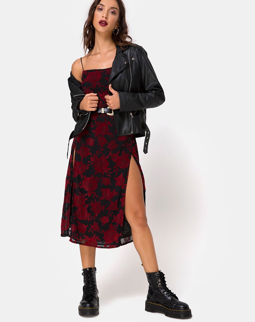 Image de Daxita Robe en rose rouge romantique Flock