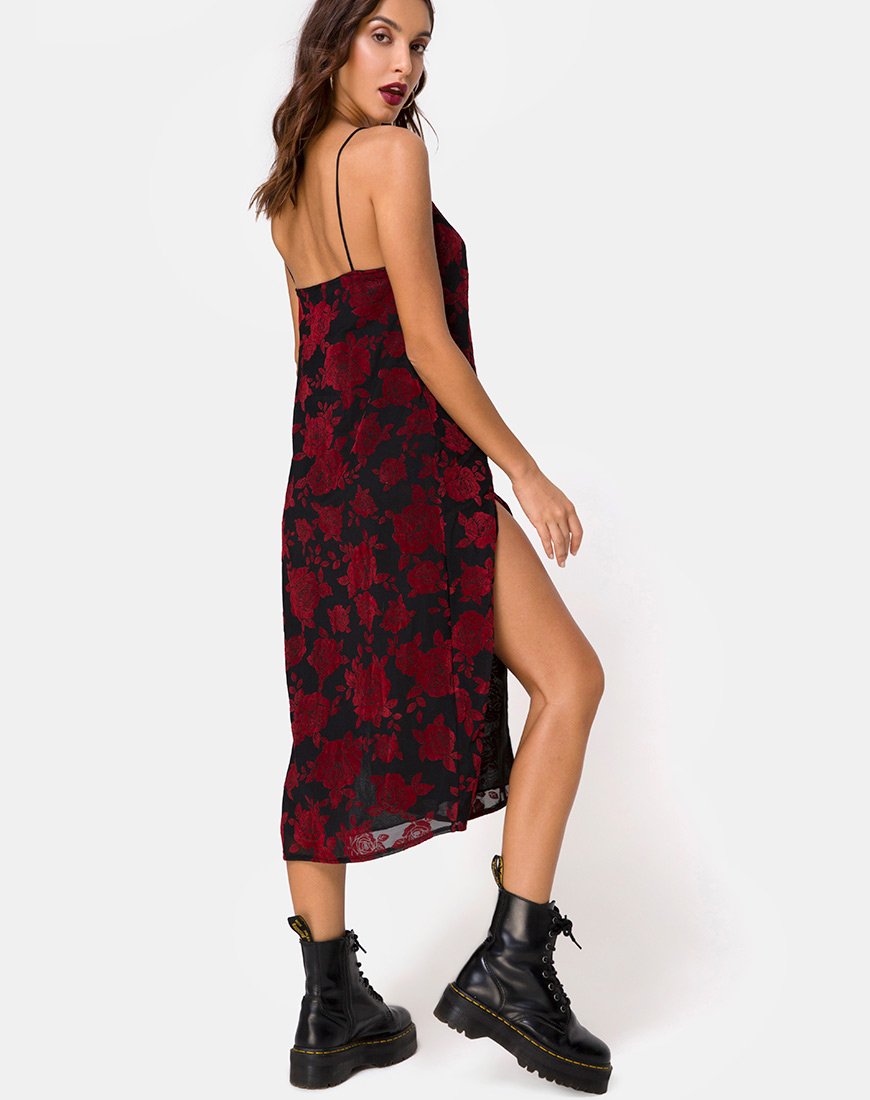 Image de Daxita Robe en rose rouge romantique Flock