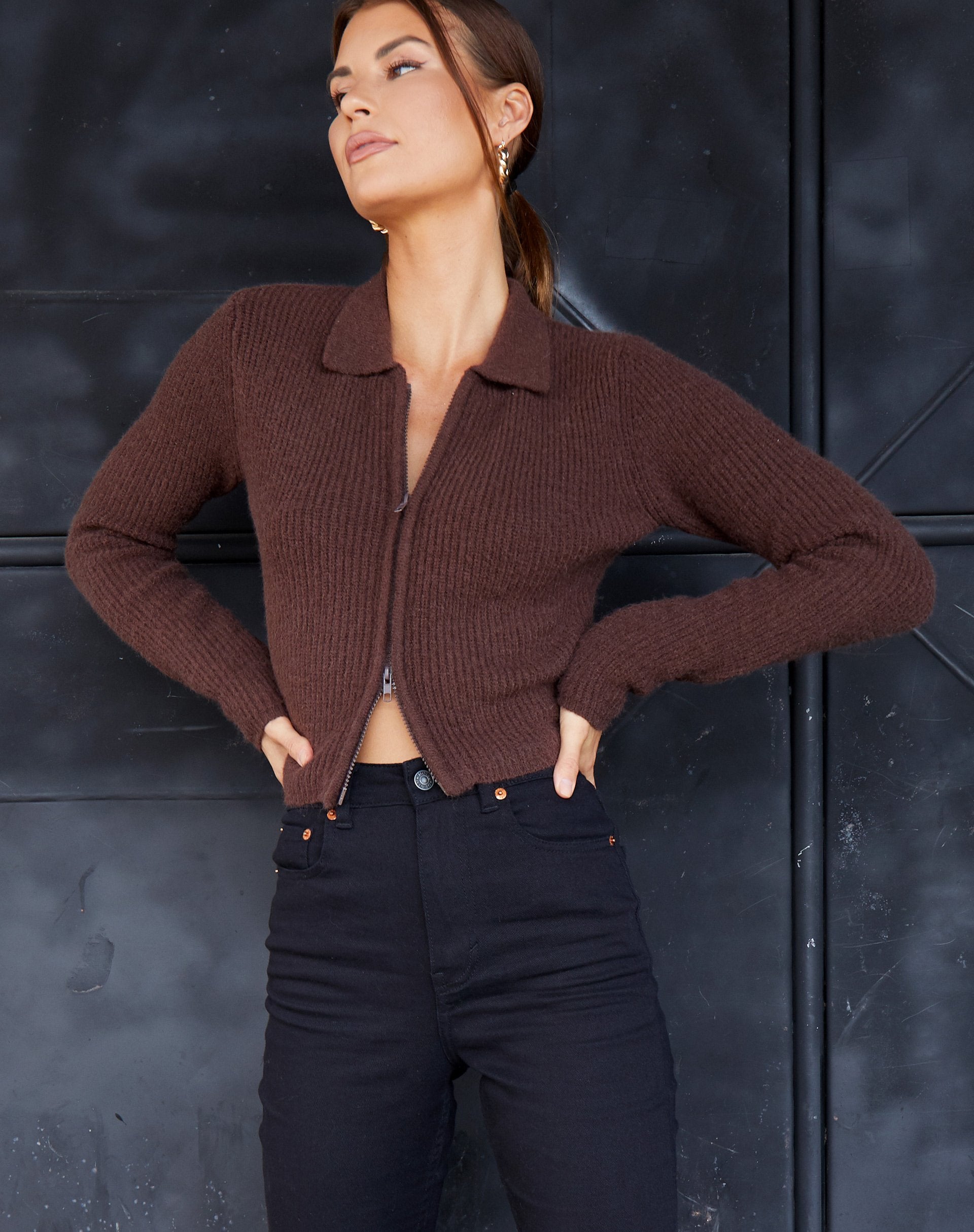 Image de Tuzip Cardi en tricot Choco Brown
