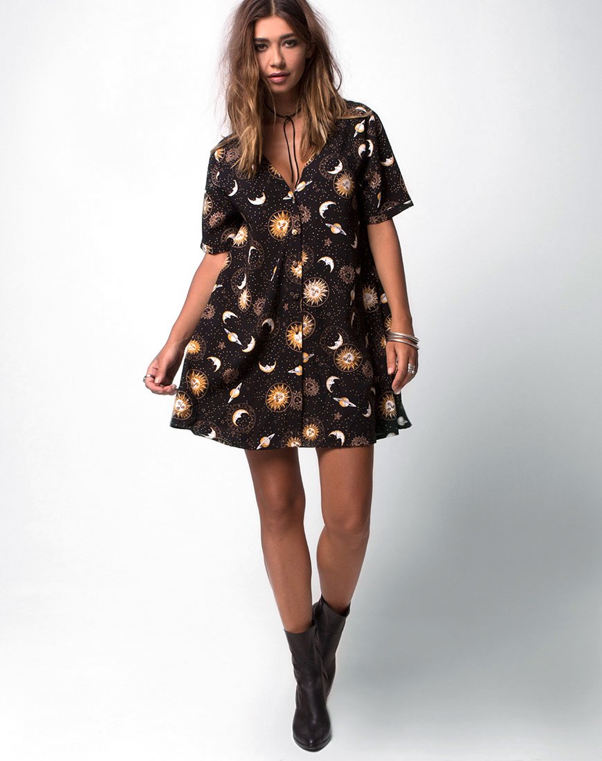 Image de Crosena Swing Dress in Solar System Black