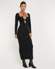 image de Delani Long Sleeve Midi Dress in Black