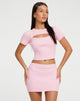 Image de Delisa Mini jupe bodycon en rose