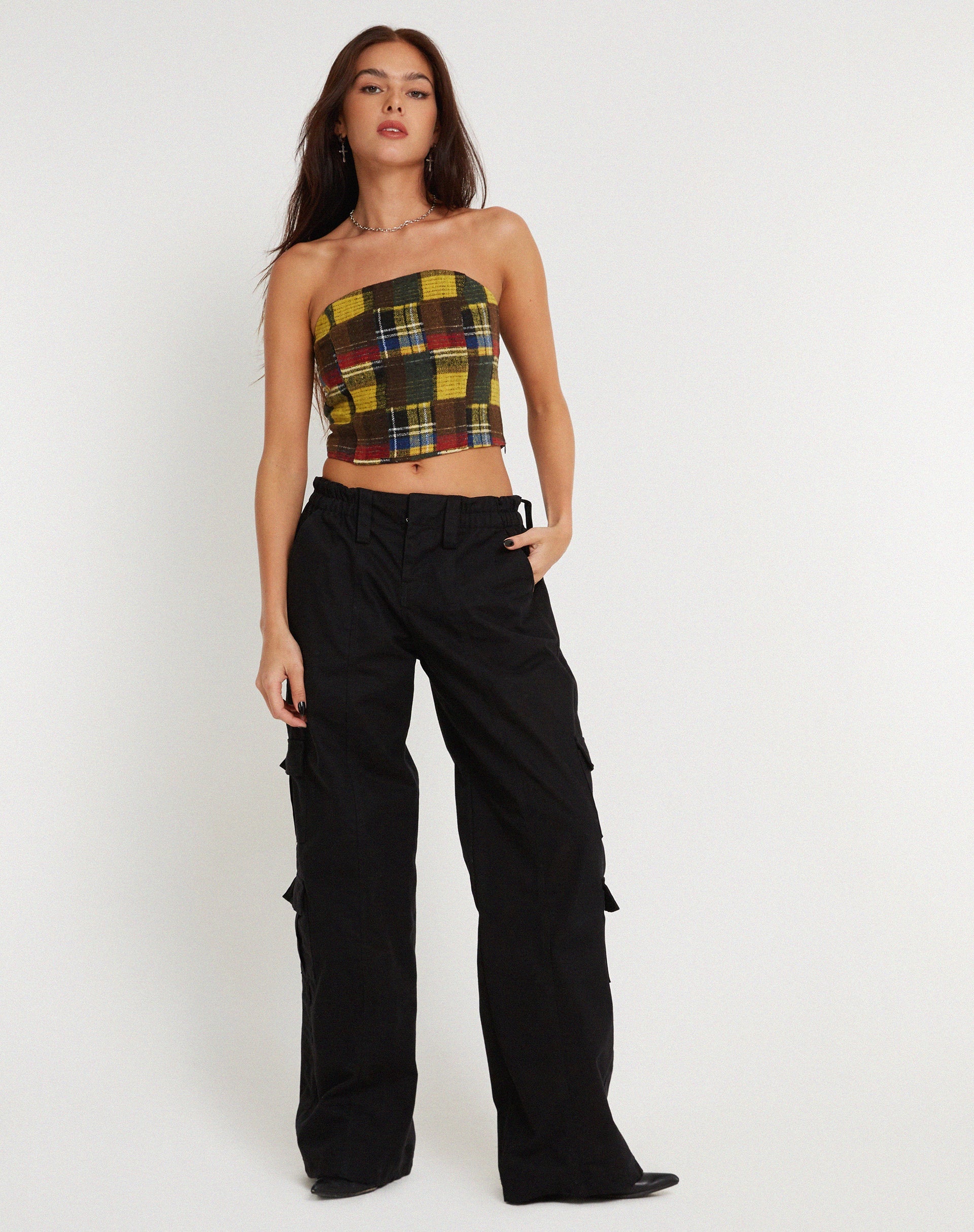 Image de Delny Bandeau Top in Mix Tartans