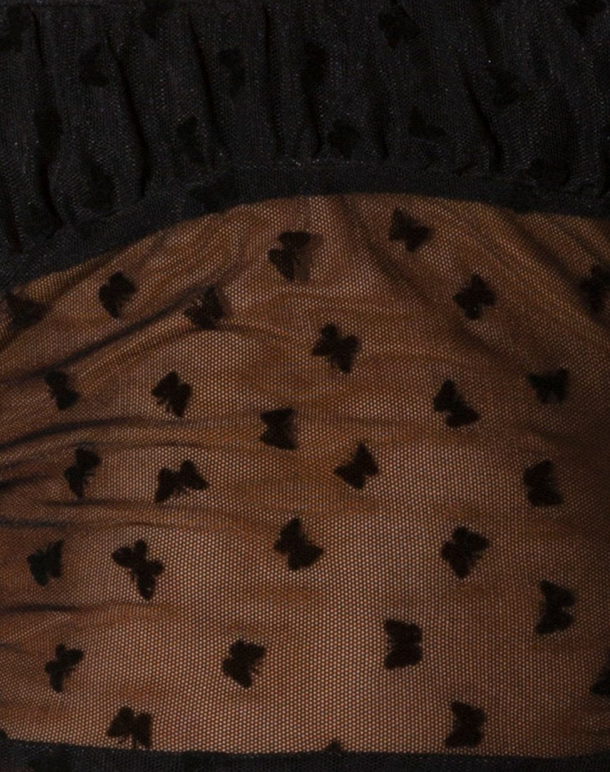 Image de Delora Crop Top in Black Flock Flutterby