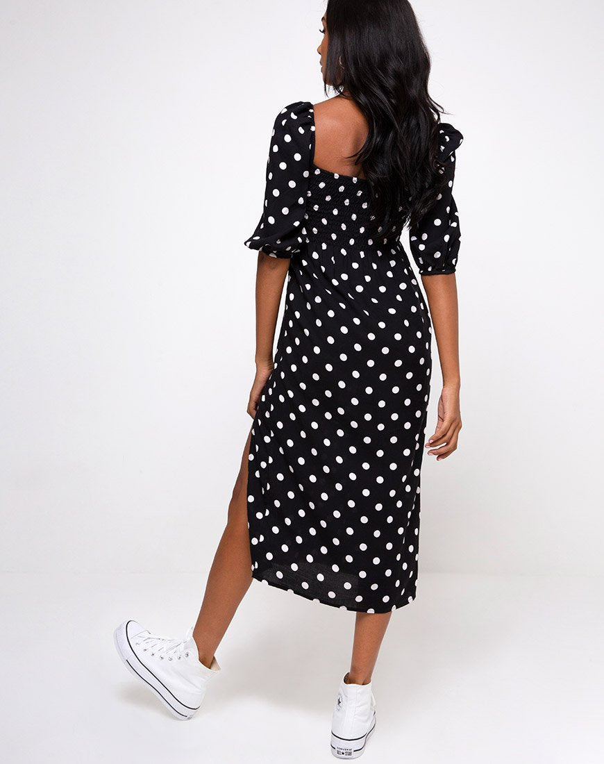 Image de Deloya Midi Dress in 80s Polka Black